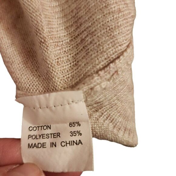 Unicorn Sweater Womens Size M Oatmeal Purple Pink Pullover Thin Knit Ribbed - Picture 7 of 7